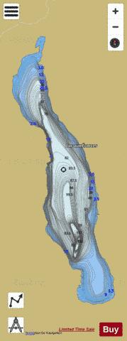 Ecorces, Lac aux depth contour Map - i-Boating App