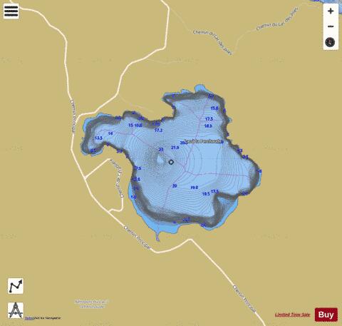 Perchaude, Lac a la depth contour Map - i-Boating App