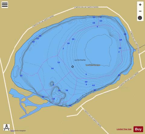 Saint-Charles, Lac depth contour Map - i-Boating App