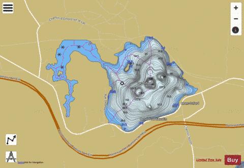 Orford, Lac depth contour Map - i-Boating App