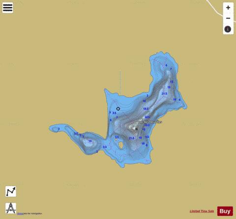 Deux Iles, Lac des depth contour Map - i-Boating App