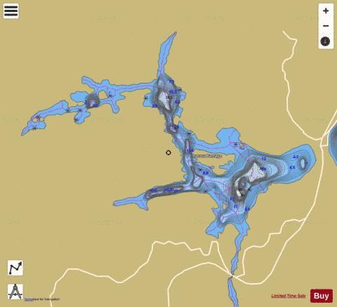 Barrage, Lac au depth contour Map - i-Boating App