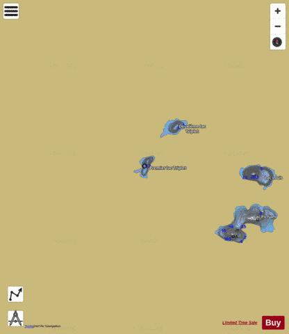 Triplet, Premier lac depth contour Map - i-Boating App