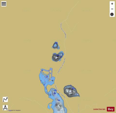 Beans, Lac aux depth contour Map - i-Boating App