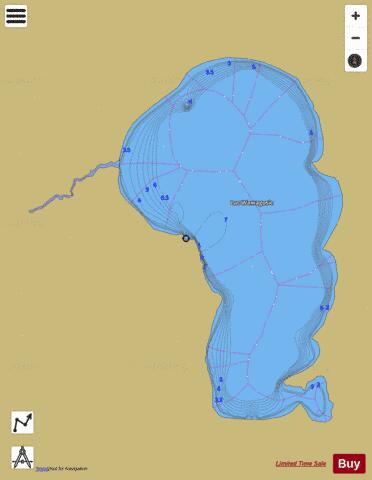 Wawagosic Lac depth contour Map - i-Boating App