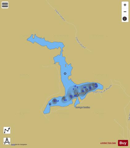 Lac Lepine depth contour Map - i-Boating App
