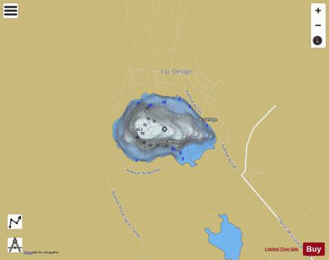 Delage, Lac depth contour Map - i-Boating App