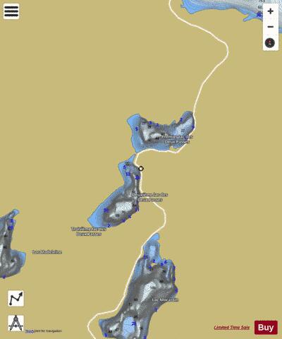 Lacs des Passes/ Deux Deuxieme depth contour Map - i-Boating App