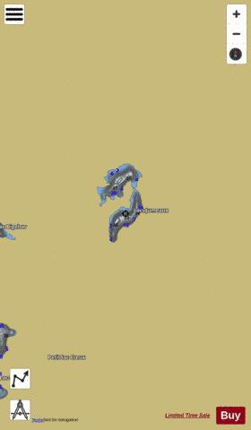 Jumeaux  Lacs depth contour Map - i-Boating App