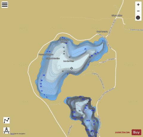 Lac Des Ours depth contour Map - i-Boating App