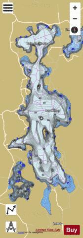 Lac Heney depth contour Map - i-Boating App