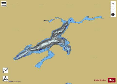 Lac Menouow depth contour Map - i-Boating App