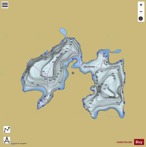 Lake Claveau depth contour Map - i-Boating App