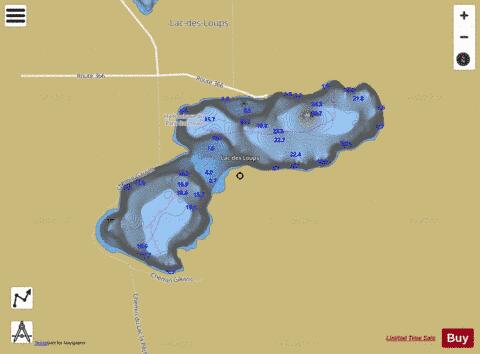 Loups, Lac des depth contour Map - i-Boating App
