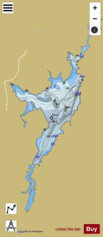 Lac Mondonac depth contour Map - i-Boating App