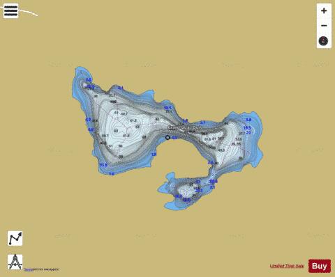 Ours, Grand lac a l' depth contour Map - i-Boating App