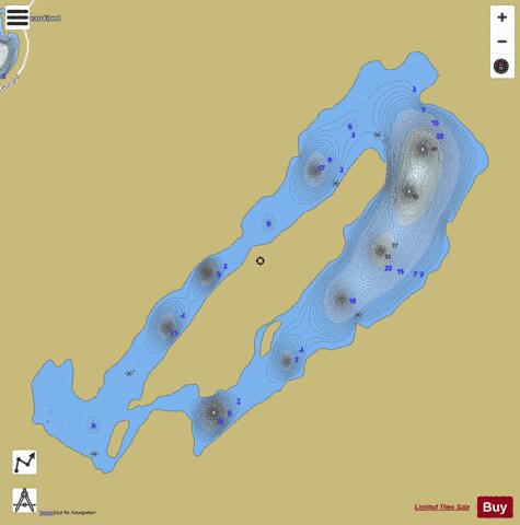 Perras  Lac depth contour Map - i-Boating App