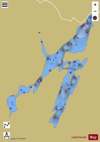 Pimodan  Lac depth contour Map - i-Boating App
