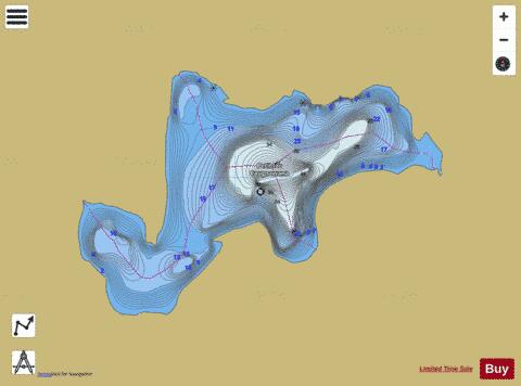 Caugnawana, Petit lac depth contour Map - i-Boating App