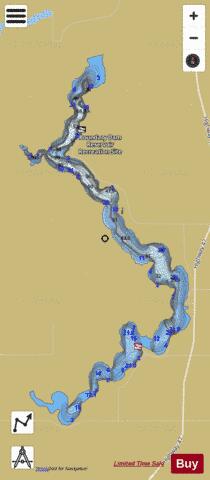 Boundary Reservoir depth contour Map - i-Boating App