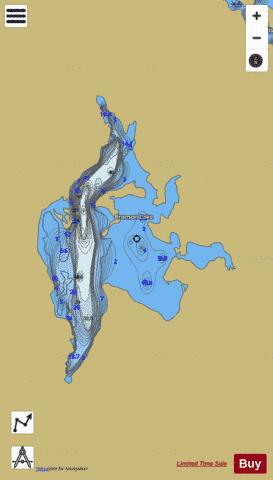 Bronson Lake depth contour Map - i-Boating App
