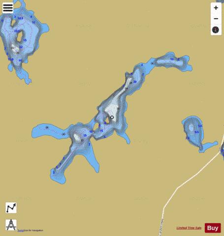 Five Fingers Lake depth contour Map - i-Boating App