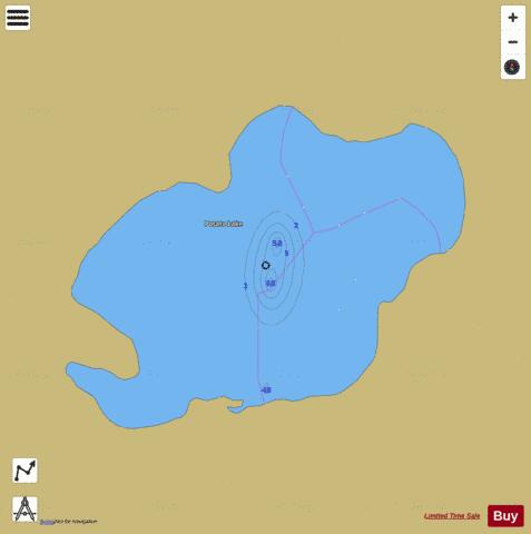 Potato Lake  Delta depth contour Map - i-Boating App