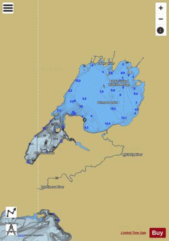 Primrose Lake depth contour Map - i-Boating App