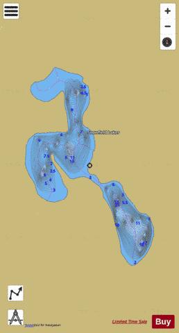 Snowfield Lake depth contour Map - i-Boating App