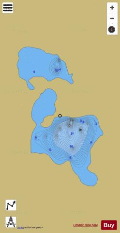 Trapper Cabin Lake depth contour Map - i-Boating App