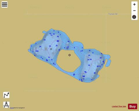 Twin Lakes B depth contour Map - i-Boating App