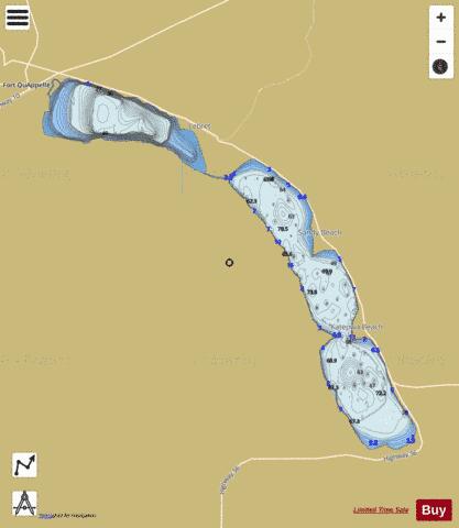 Katepwa Lake + Lebret / Mission Lake depth contour Map - i-Boating App