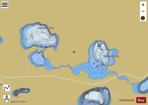 Third Mustus Lake + Second Mustus Lake + First Mustus Lake depth contour Map - i-Boating App