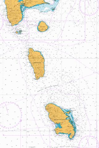 Southern Guadeloupe to Northern Martinique Marine Chart - Nautical Charts App