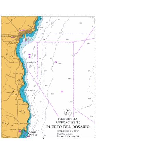 A  Approaches to Puerto del Rosario Marine Chart - Nautical Charts App