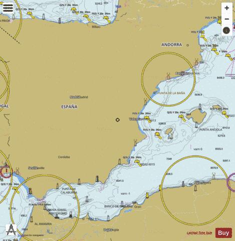 Mar de Alboran y mar Balear Marine Chart - Nautical Charts App