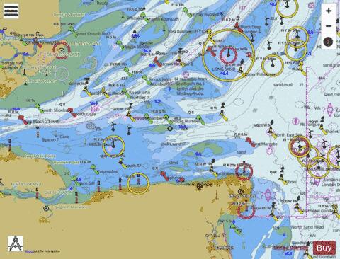 England - East Coast - Thames Estuary - Southern Part Marine Chart - Nautical Charts App