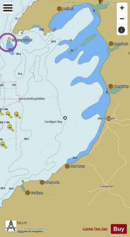Wales - West Coast - Cardigan Bay - Central Part Marine Chart - Nautical Charts App