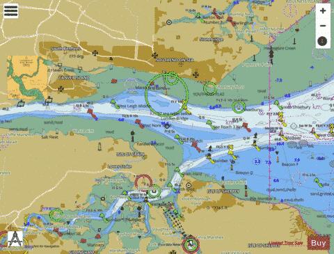 England - East Coast - River Thames - Sea Reach Marine Chart - Nautical Charts App