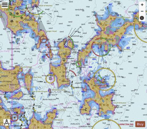 Orkney Islands - Sounds of Rapness, Faray, Eday and Sanday Marine Chart - Nautical Charts App
