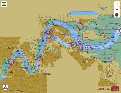 England - East Coast - River Medway - Folly Point to Rochester Bridge Marine Chart - Nautical Charts App