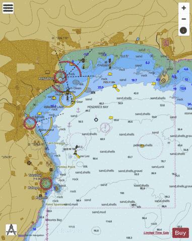 Penzance Bay Marine Chart - Nautical Charts App