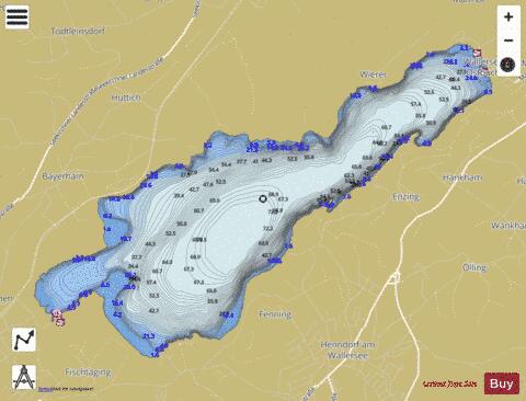 Wallersee depth contour Map - i-Boating App