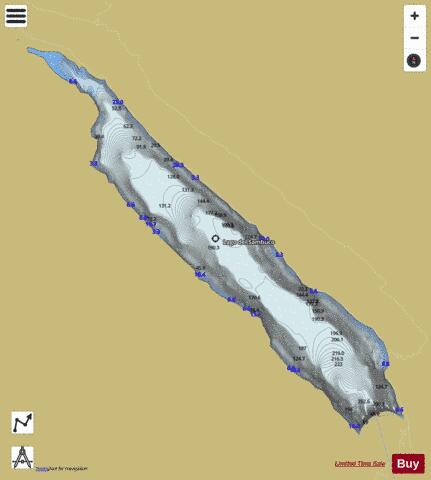 Lago del Sambuco depth contour Map - i-Boating App