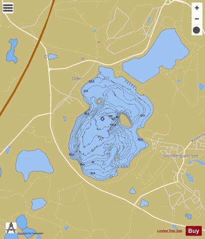 Steinbergersee depth contour Map - i-Boating App