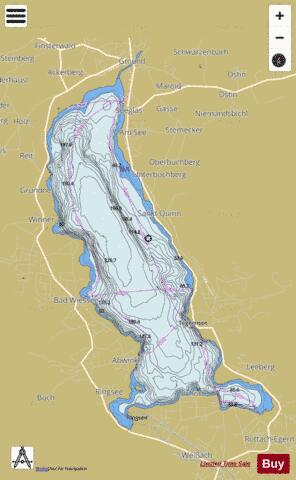 Tegernsee depth contour Map - i-Boating App