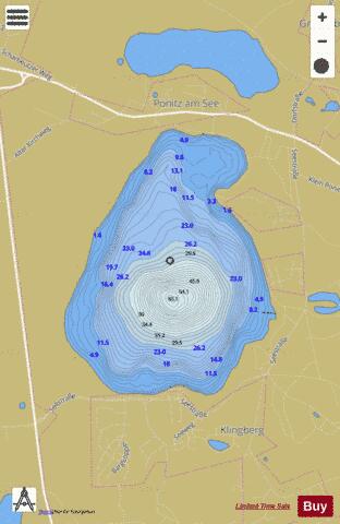 Grober Ponitzer See depth contour Map - i-Boating App