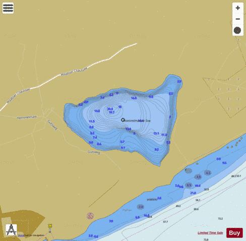 Hemmelmarker See depth contour Map - i-Boating App