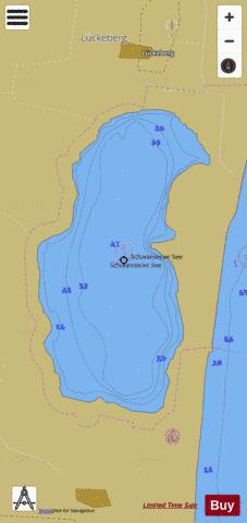 Schwansener See depth contour Map - i-Boating App