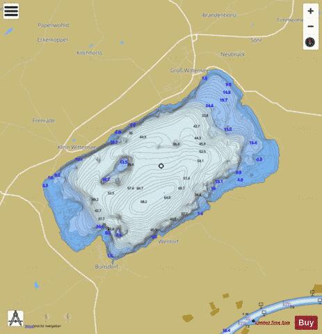 Wittensee depth contour Map - i-Boating App